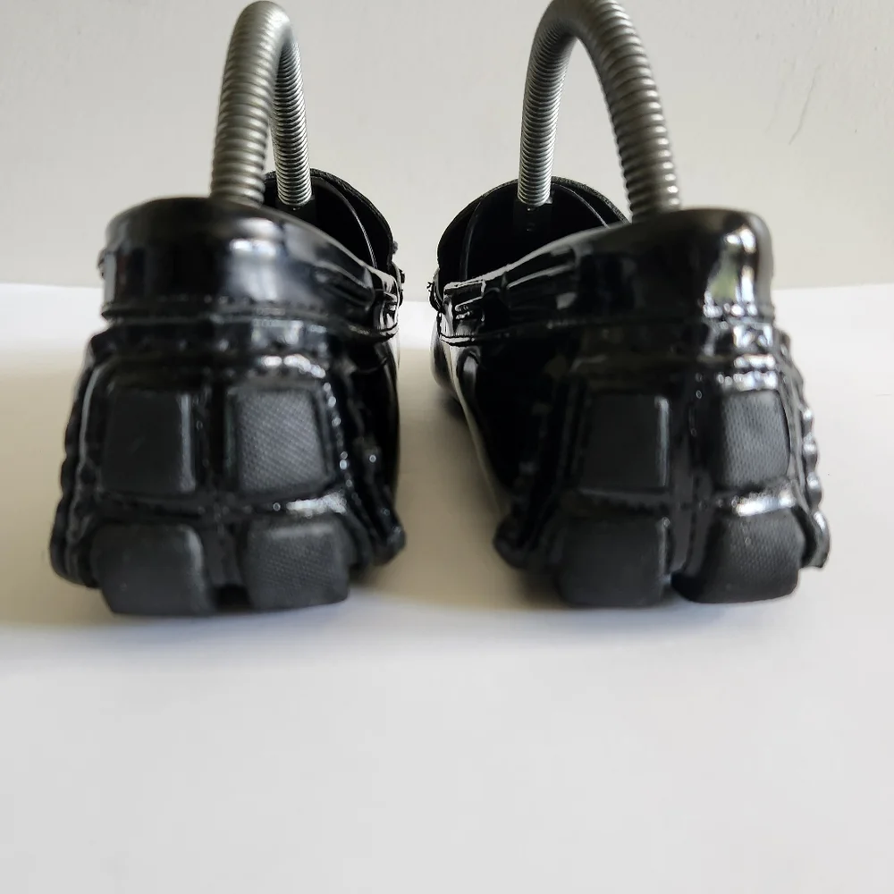 Saks Fifth Avenue Black Patent Leather Loafers
